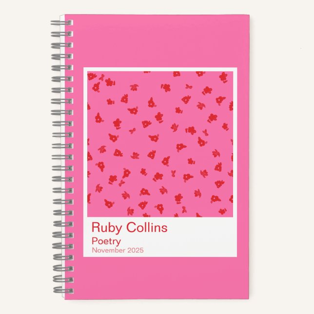 Carnet Pink and Red Floral Aesthetic Notebook (Recto)