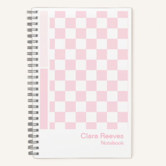 Carnet Pink Checkerboard Color Palette Aesthetic Notebook
