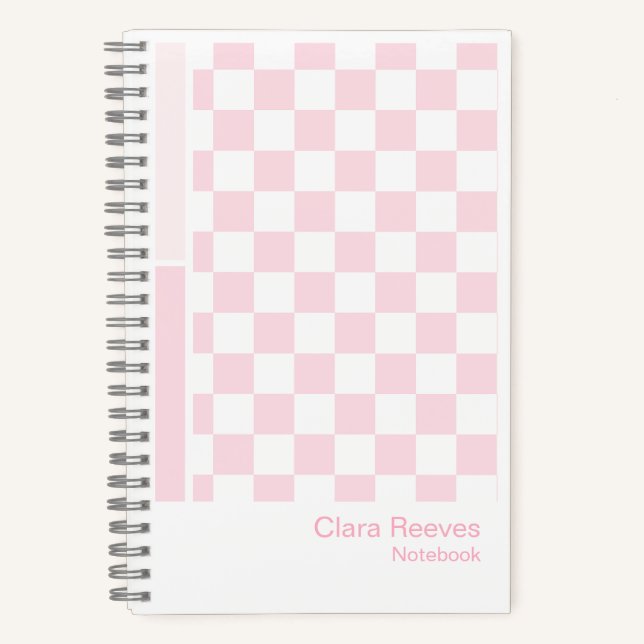 Carnet Pink Checkerboard Color Palette Aesthetic Notebook (Recto)