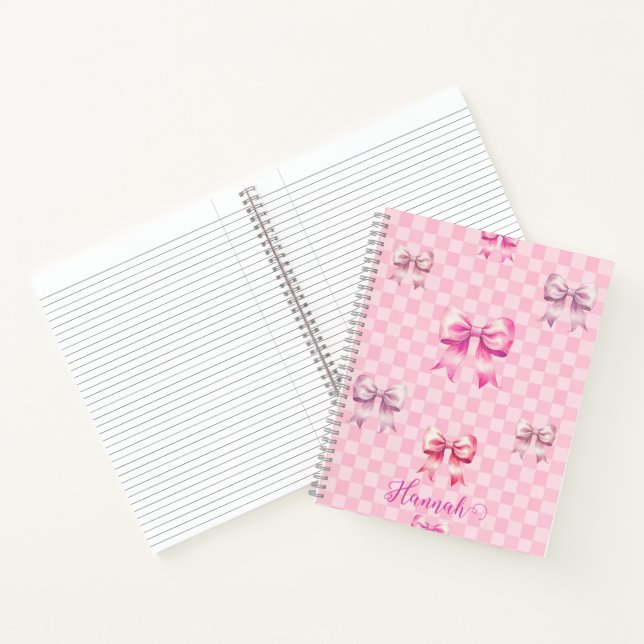 Carnet Pink Coquette Bow Checboard (Intérieur)