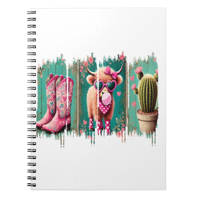 Carnet Pink Cowgirl Valentine, Coeur (Devant)