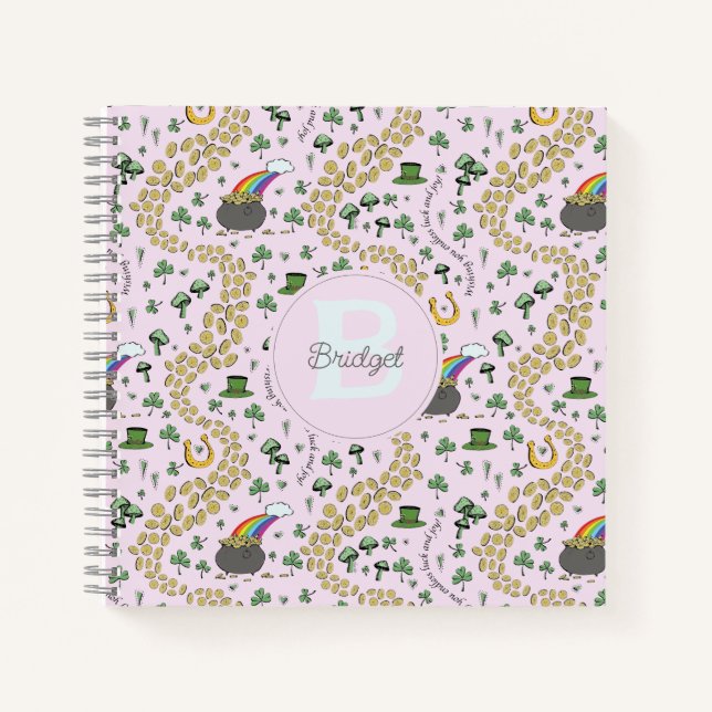 Carnet Pink Cute n'Curvy Jour de la Saint Patrick Nom des (Devant)