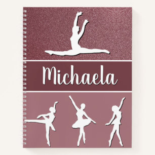 Carnet Pink Dance Ballerina Nom personnalisable Parties s