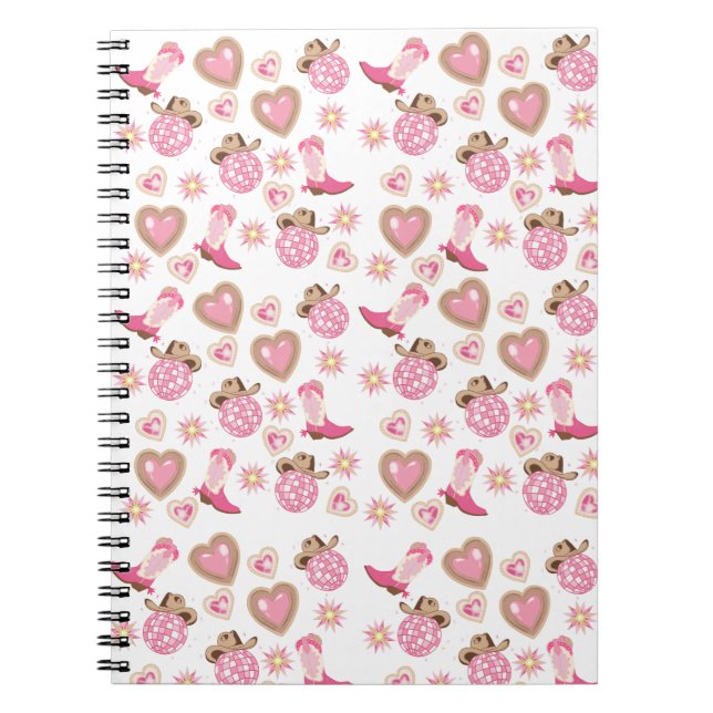 Carnet Pink Disco Cowgirl Spiral Notebook (Devant)