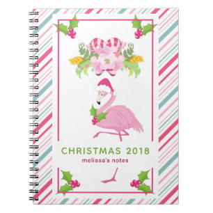 Carnet Pink Flamingo Tropical Christmas