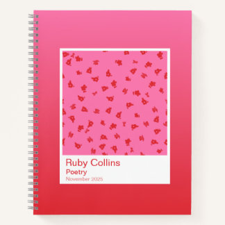 Carnet Pink Floral Gradient Spiral Notebook