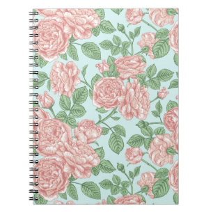 Carnet Pink Flower Rose Garden Bouquet Pattern