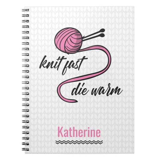 Carnet Pink Knit Fast, Die Warm (Devant)