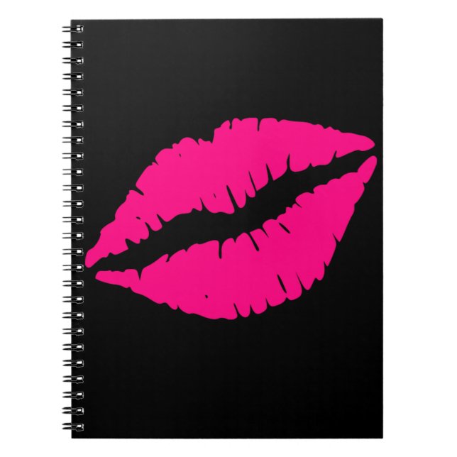 Carnet Pink lipstick baiser pop art (Devant)