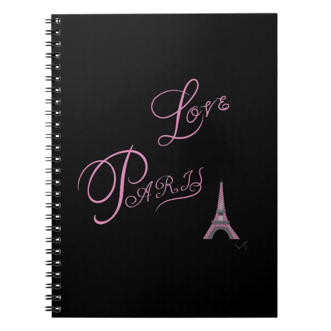 Carnet Pink-Love-Paris-Eiffel-Tower-Unique (Devant)