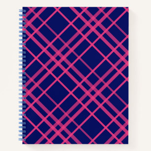 Carnet Pink On Blue Tartan Plaid Design Motif