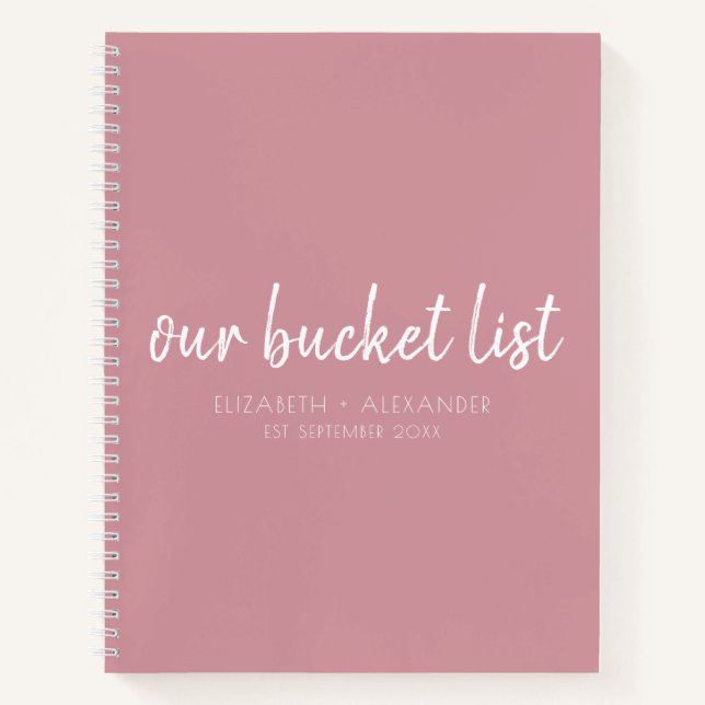 Carnet Pink Our Bucket List Couple's (Devant)