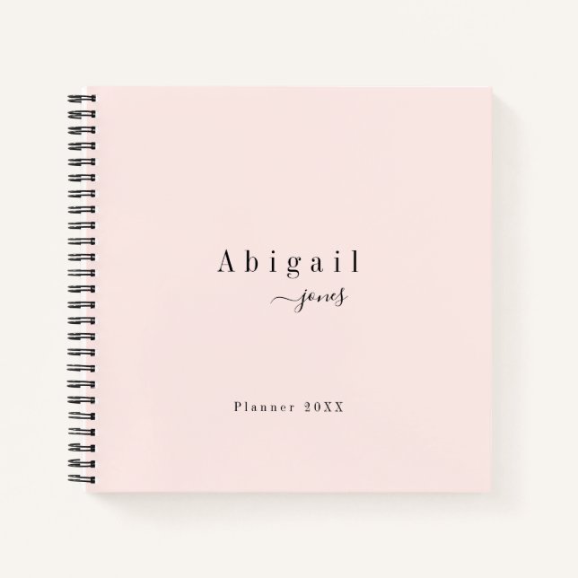Carnet Pink Simple Script Moderne Luxe Professionnel (Devant)