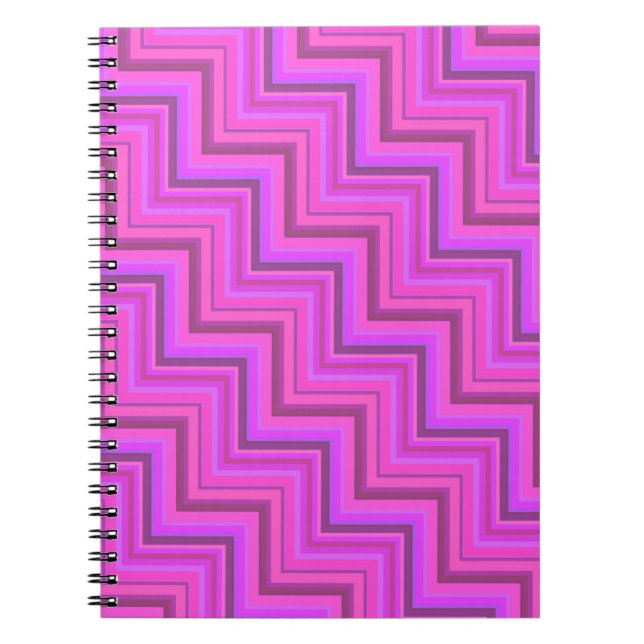 Carnet Pink stripes stairs pattern (Devant)