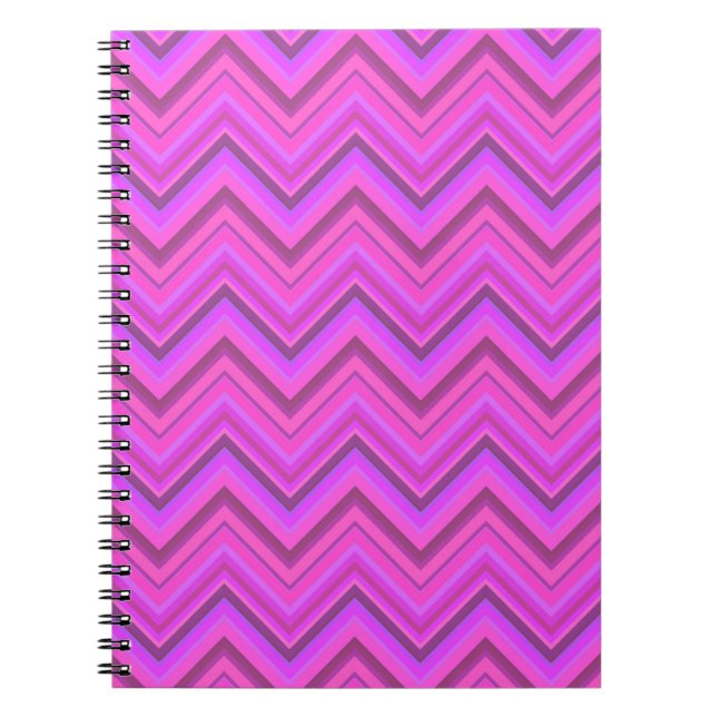 Carnet Pink stripes zigzag pattern (Devant)