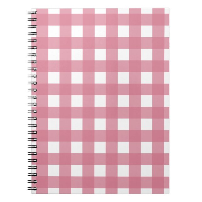 Carnet Pink White En vichy Vérifier Plat (Devant)