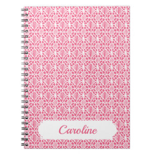 Carnet Pink With White Crochet Lace Pattern
