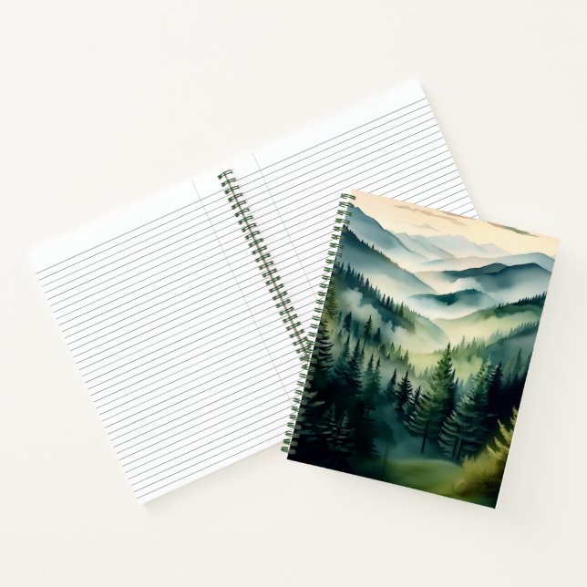 Carnet Pins de montagne au matin brumeux (Intérieur)