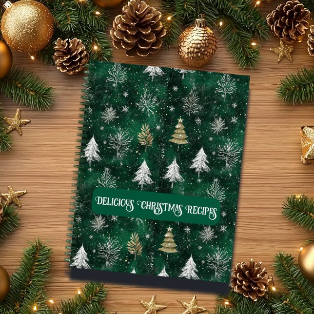 Carnet Pins d'or Silver Snowflakes Hunter Green (Créateur téléchargé)