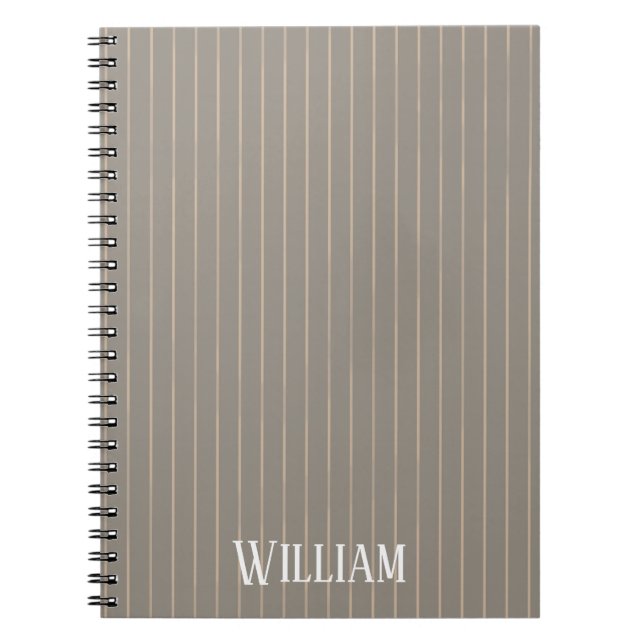 Carnet Pinstripes beiges personnalisées (Devant)