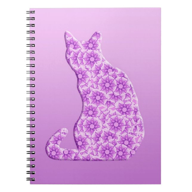 Carnet Pinwheel Chat - lavande, violet (Devant)
