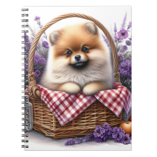 Carnet Pique-nique Fleur sauvage Poméranien Chien Chien C