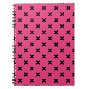 Carnet Piqûres de croix noire sur fuchsia