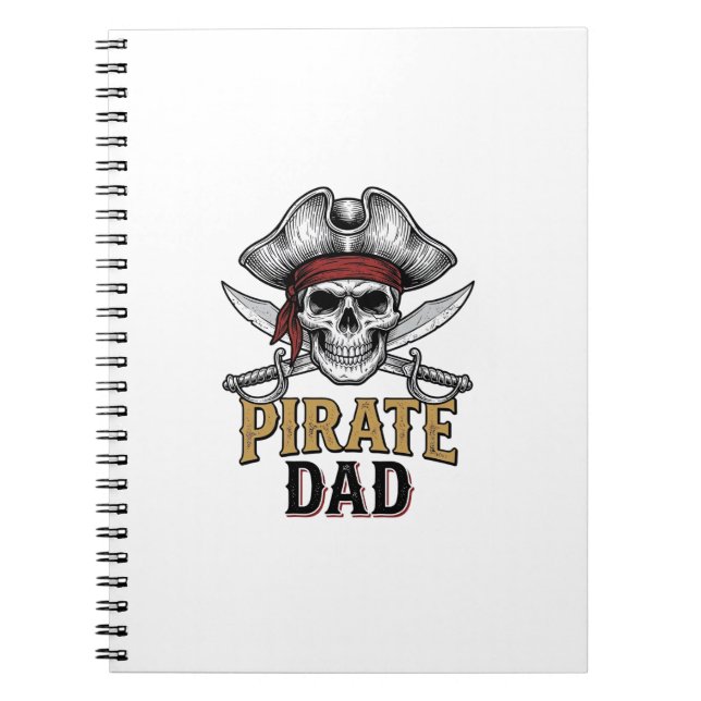 Carnet Pirate Dad Skull Sword Vintage Engraving Shirt_1 (Devant)