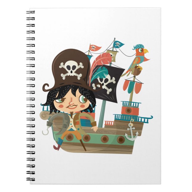 Carnet Pirate et bateau de pirate (Devant)