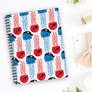 Carnet Pirate Jellyfish, Motif de méduses, Sea Animaux