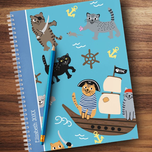 Carnet Pirate Motif de chat pour l'école pour enfants (Créateur téléchargé)