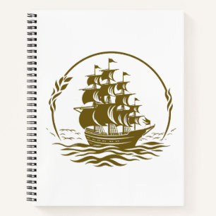 Carnet Pirate Ship Ocean World Wonder Adventure Vector