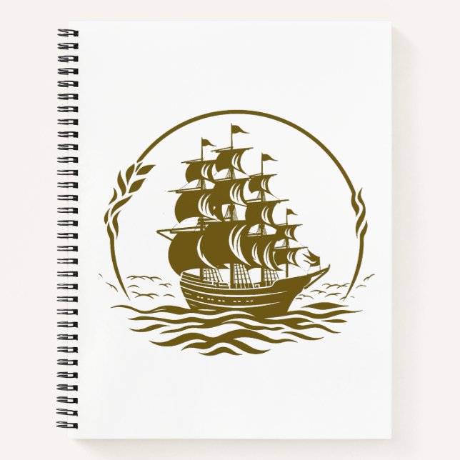 Carnet Pirate Ship Ocean World Wonder Adventure Vector (Devant)