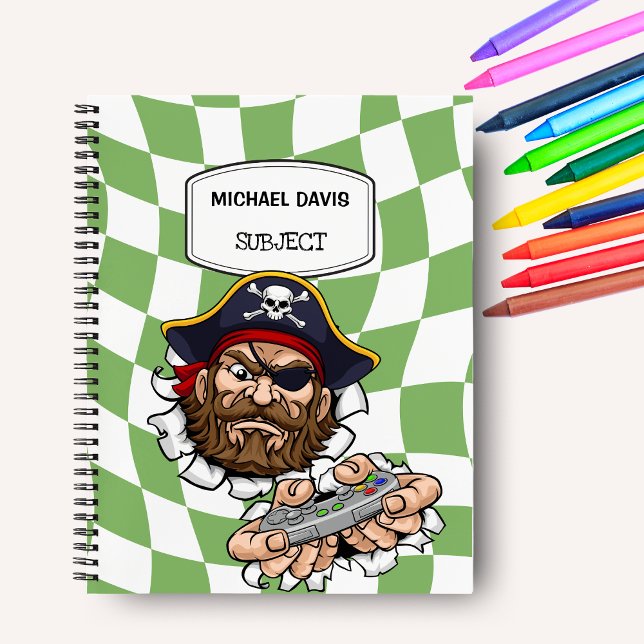 Carnet Pirate Sympa Joueur Tenant Manette De Jeux Vidéo (Créateur téléchargé)