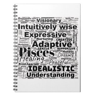 Carnet Pisces Mot Cloud Inspiration Zodiaque