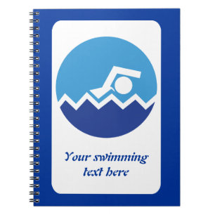 Carnet Pismming venin, swimmer on blue circle custom