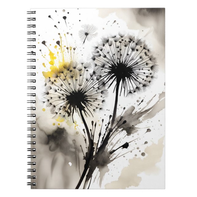 Carnet Pissenlit - Fleurs aquarelle (Devant)