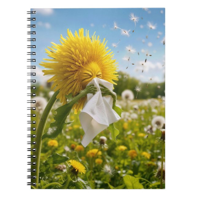 Carnet Pissenlit qui éternue dans un mouchoir (Devant)
