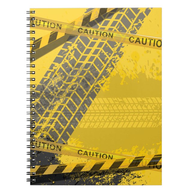 Carnet Piste tracée prudence jaune noir (Devant)