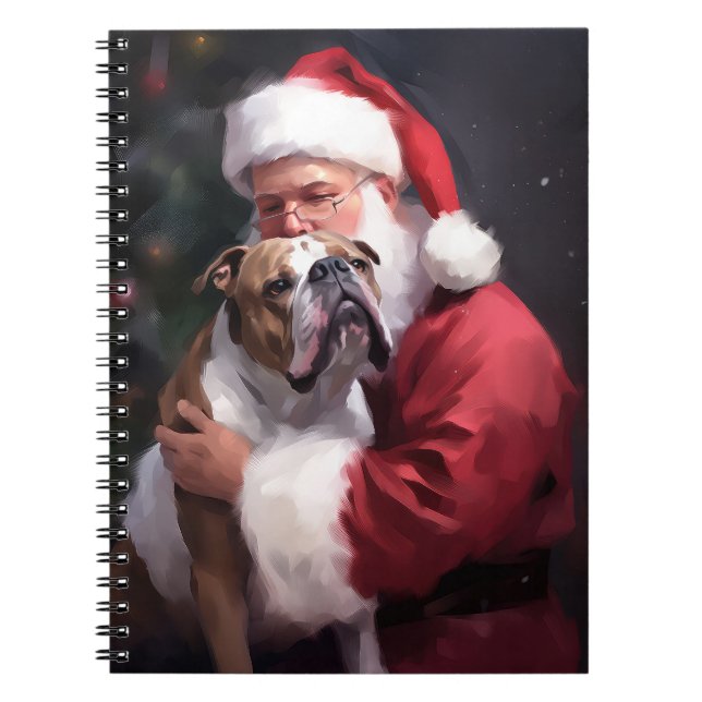 Carnet Pitbull avec le Père Noël Festif Noël (Devant)