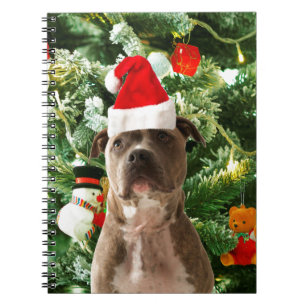 Carnet Pitbull Chien Arbre de Noël Ornements Snowman
