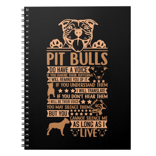 Carnet PitBull Chien Chien Chien Pit Bull propriétaire ca (Devant)
