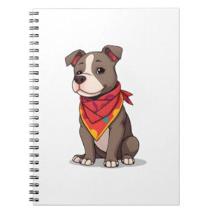 Carnet Pitbull Mignon avec Bandana Gif Amoureux de Chien