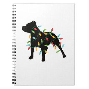 Carnet Pitbull Noël lumières Noël Amoureux des chiens cad