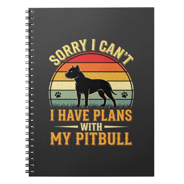 Carnet Pitbull Plans Amant de Chien de Coucher de Soleil  (Devant)