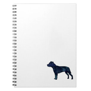 Carnet Pitbull race Chien Silhouette Aquarelle noire