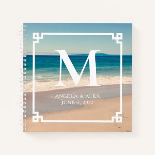 Carnet Pittoresque Beach Photo Mariage Monogram Invité