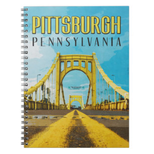 Carnet Pittsburgh, PA Vintage voyage du pont jaune