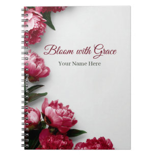 Carnet Pivoine Rose Élégante Fleurir avec Grâce Personnal