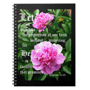 Carnet Pivoines par Pearl avec Hébreux 10:23